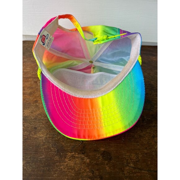 Vintage Otto Bristol Speedway Rainbow Tie-Dye Cap With Rope Detail Adjustable Sn - Picture 3 of 4